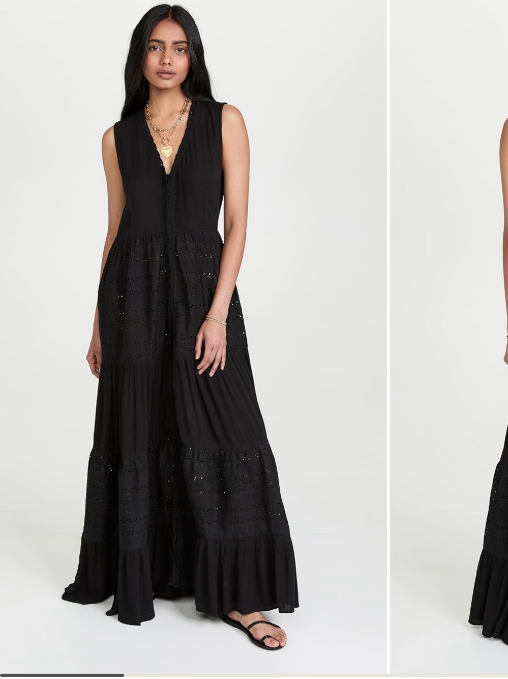 Playa lucila black eyelet maxi dress - perfect condition - size small